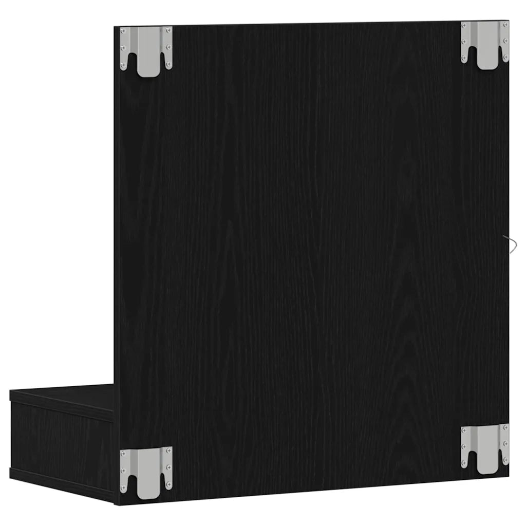 Mobiletto per Specchio | Armadio da bagno Rovere Nero 60 x 31,5 x 62 cm