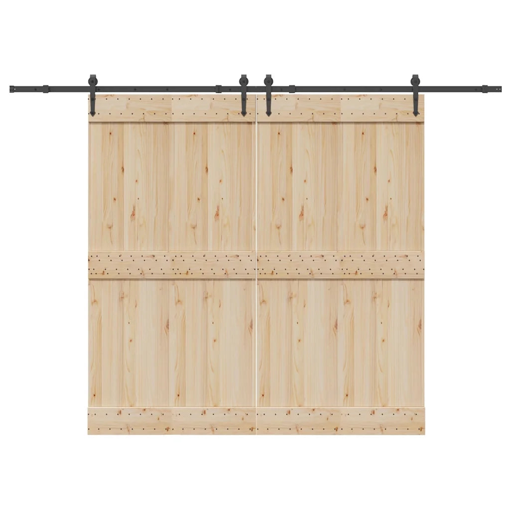 Kit di Binari per Porte Scorrevoli 305 cm Acciaio Nero