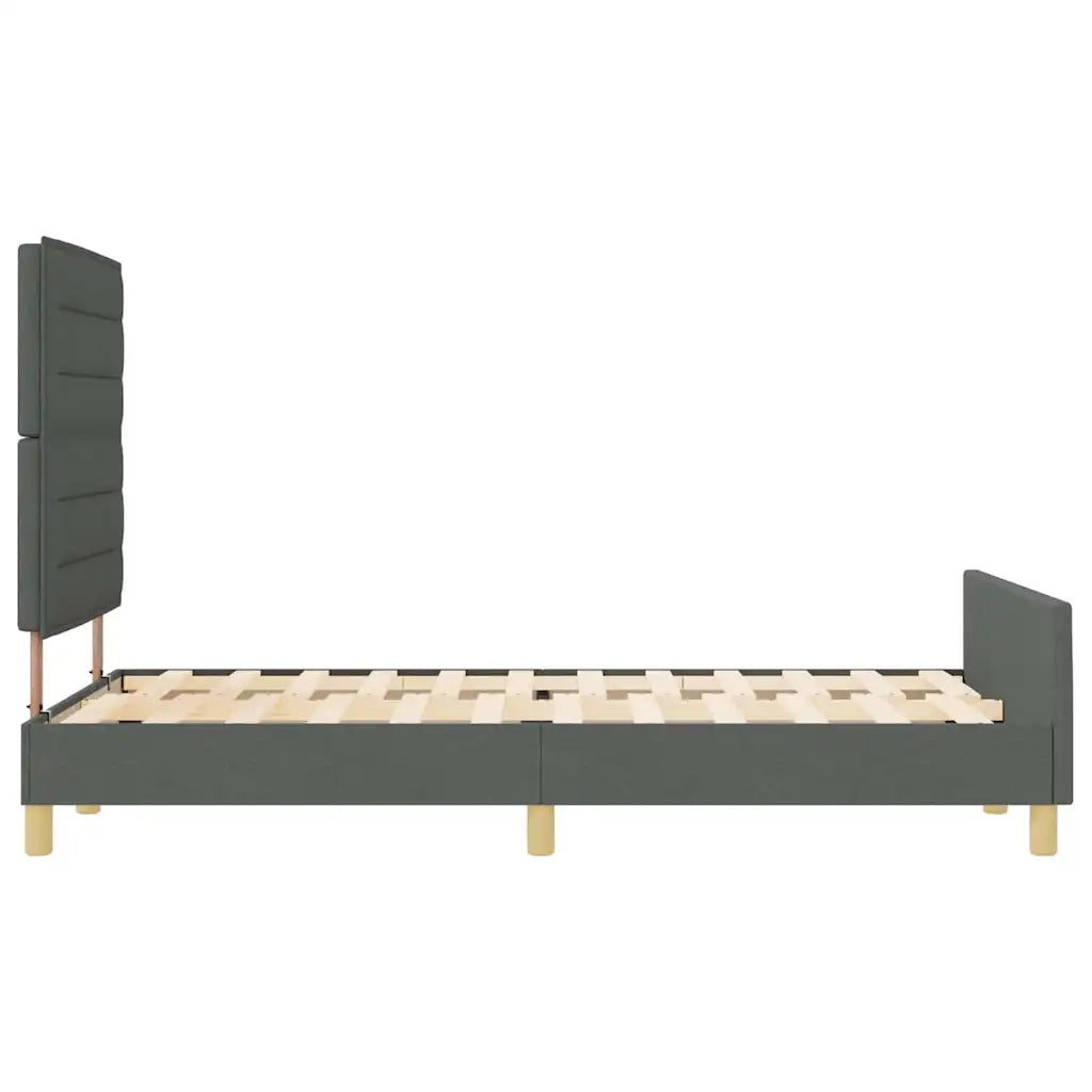 Letto matrimoniale | Letto per adulti | Struttura del letto Grigio scuro 140 x 190 cm Tessuto