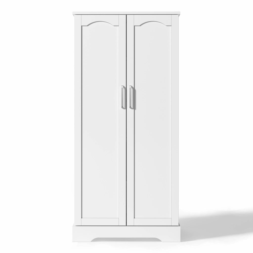 Armadio Cucina Multiuso con LED ¨C MINIMAL ¨C Bianco, Ripiani Regolabili, 60x35x128