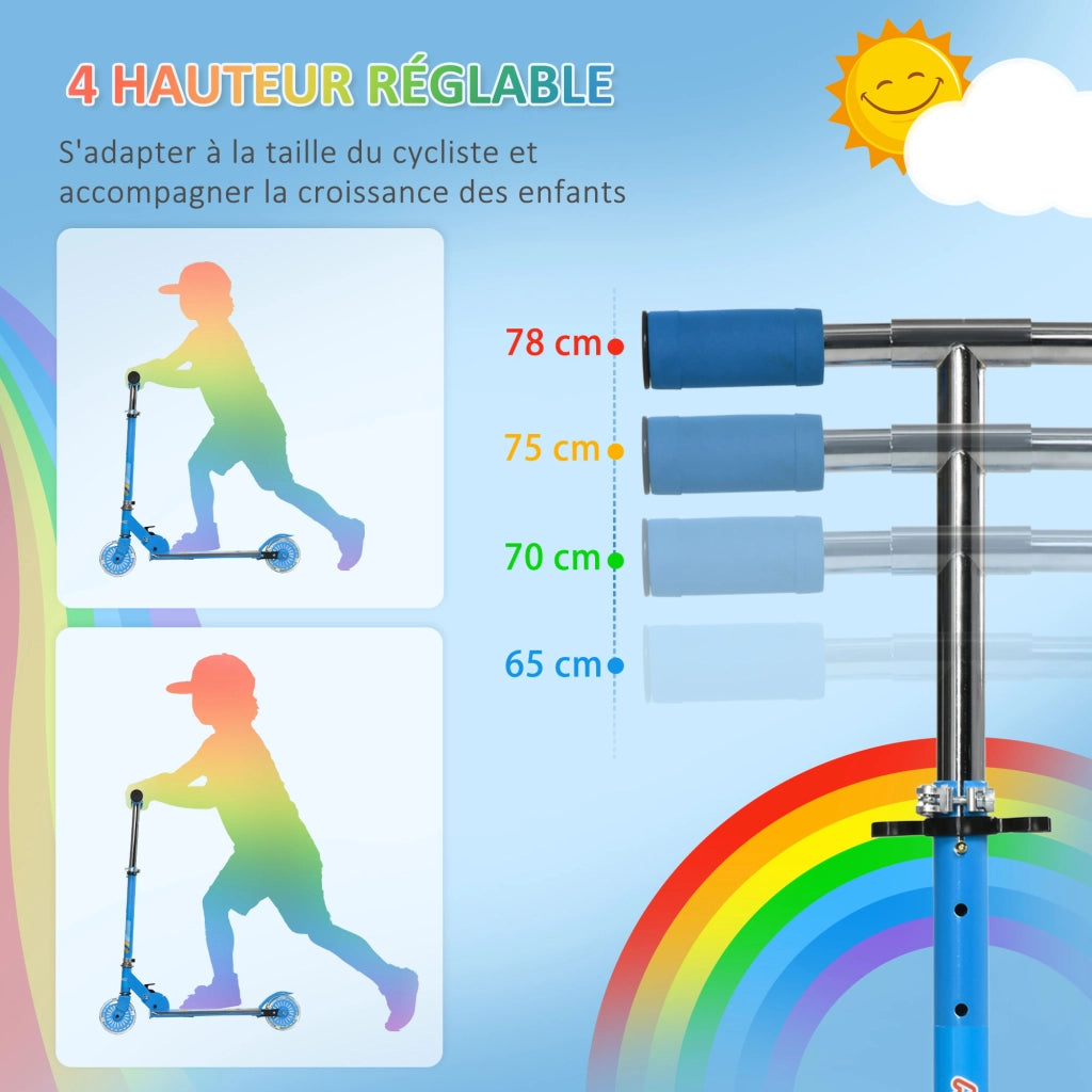 Trottinette per bambini pieghevole con ruote luminose ¨C Minimal ¨C 67x32x78 cm blu