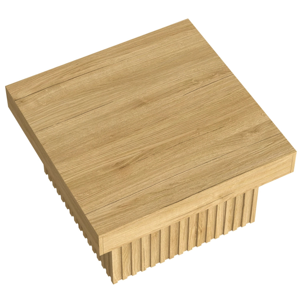 Tavolino da caffè 79x79x46 cm; versatile e facile da pulire; MDF e truciolare; colore naturale