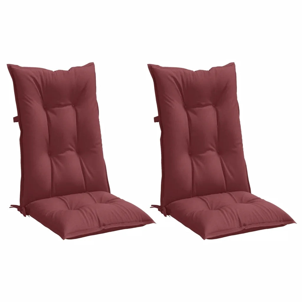 Cuscini Sedia Schiena Alta 2 Rosso Vino M¨¦lange 120x50x7 cm