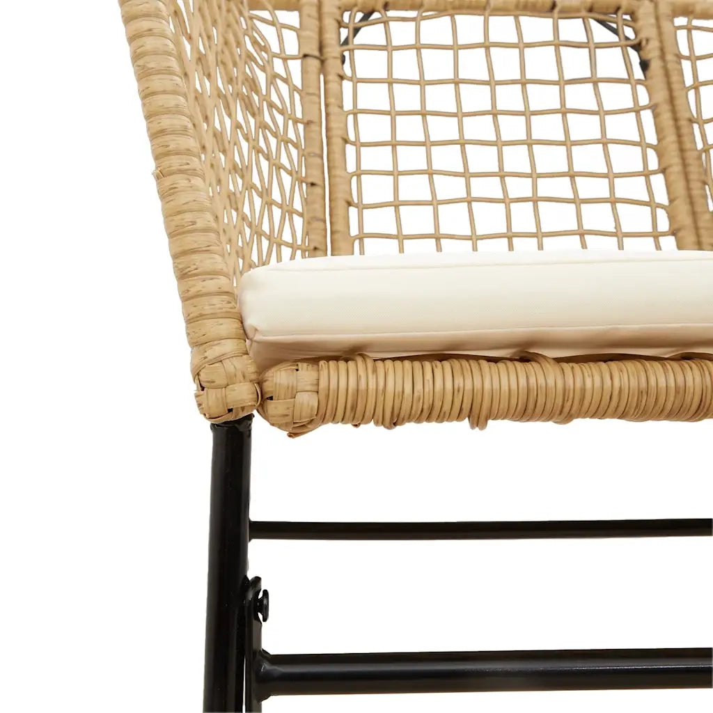 Set da Pranzo da Giardino 5pz | Set Salotto da Giardino con Cuscini Polyrattan Vetro