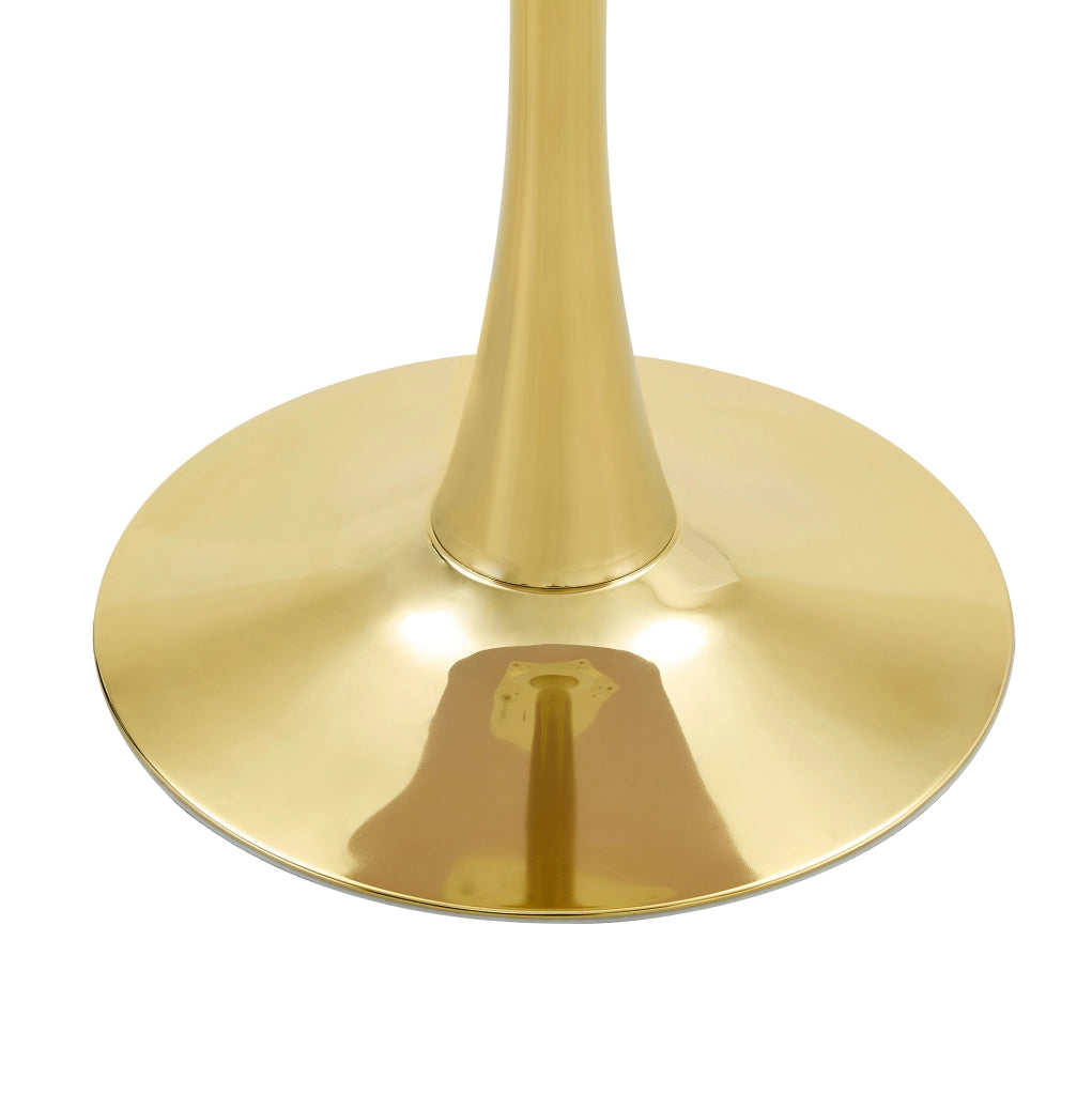 TAVOLO Rotondo 60 cm MDF e Metallo Oro/Legno