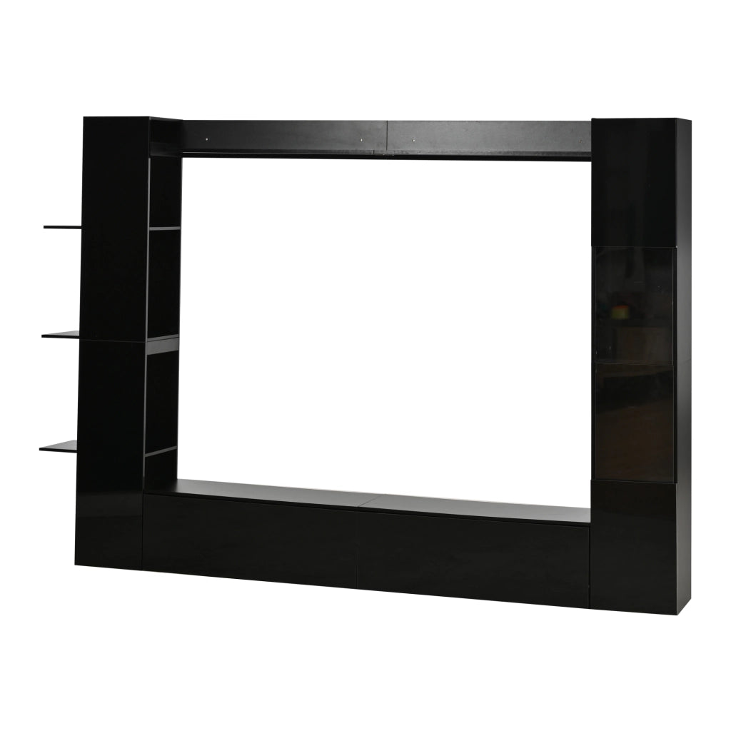 Mobile Parete Soggiorno con Vetrina e TV ¨C MINIMAL ¨C Nero