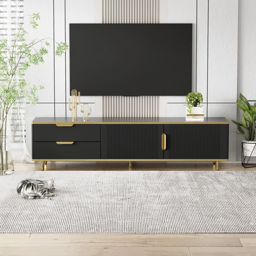 Mobile TV nero e oro 170 cm