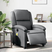 Divano Sedia-Poltrona Massaggiante Elettrica Reclinabile Grigio Similpelle 892445