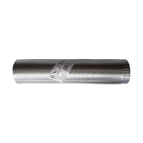 Tubo fumi flessibile estensibile alluminio naturale 140 mm da 0,5 a 3 mt