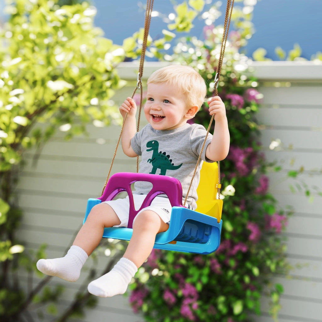 Altalena per Bambini 3 in 1 ¨C Zephmum ¨C Blu con Cintura di Sicurezza