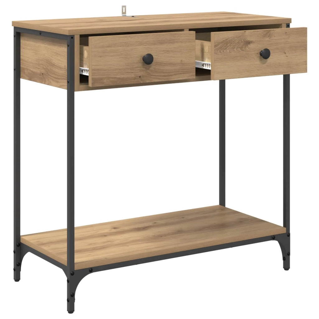 Table console Chêne artisanal 75 x 34,5 x 75 cm