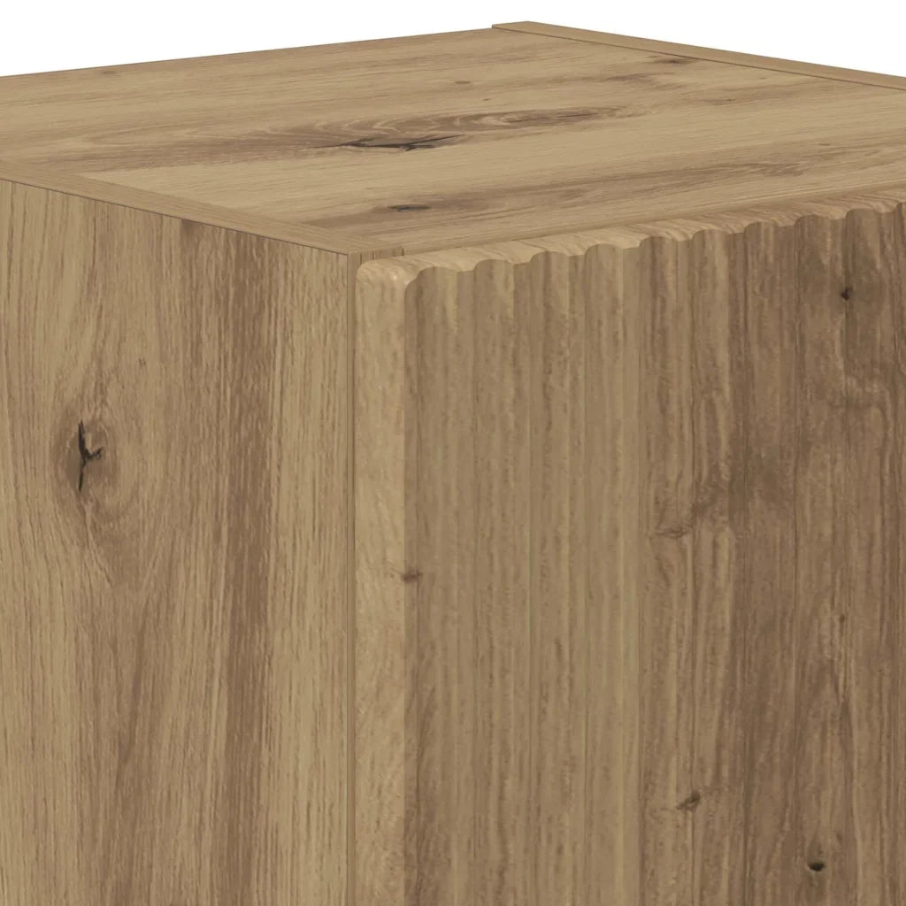 Mobile TV da parete moderno minimalista 30 x 31 x 40 cm con contenitore in legno multistrato rovere artigianale 02_0054948