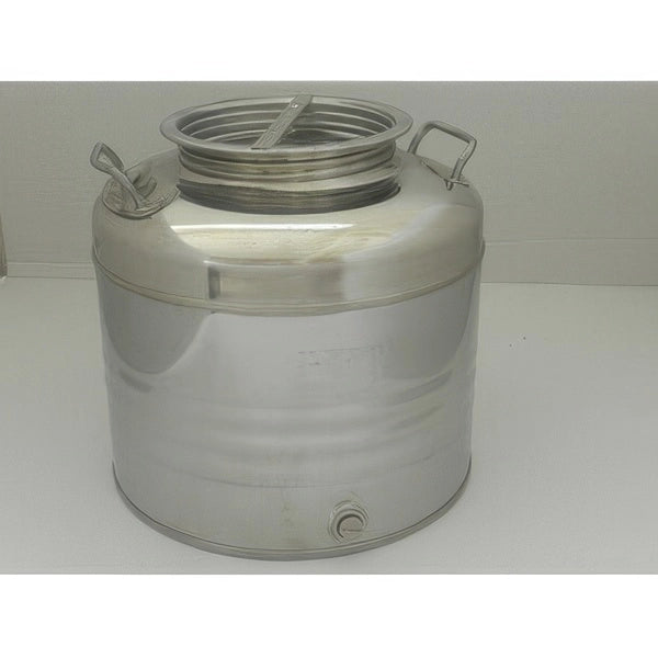 Fusto per Olio 30 L in Acciaio Inox 441 Diam. 310 x h 370 mm con Predisposizione Rubinetto