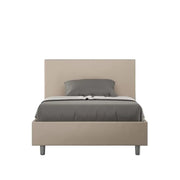 Letto una piazza e mezza senza rete imbottito 120x210 similpelle tortora Adele