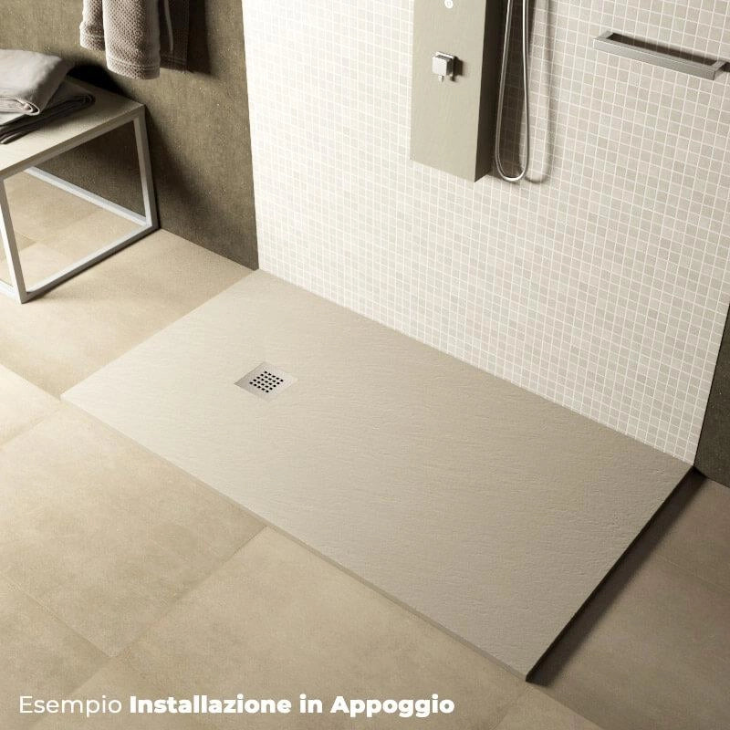 Piatto Doccia in Pietra 70x170 cm Pedrinelli Ardesia Stone Side Sabbia