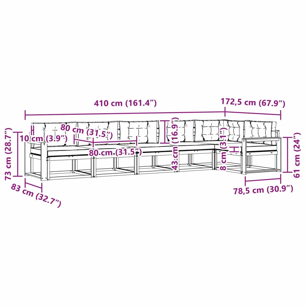 Set di divani da esterno 4 pz Bianco e Beige Poliestere 3386522