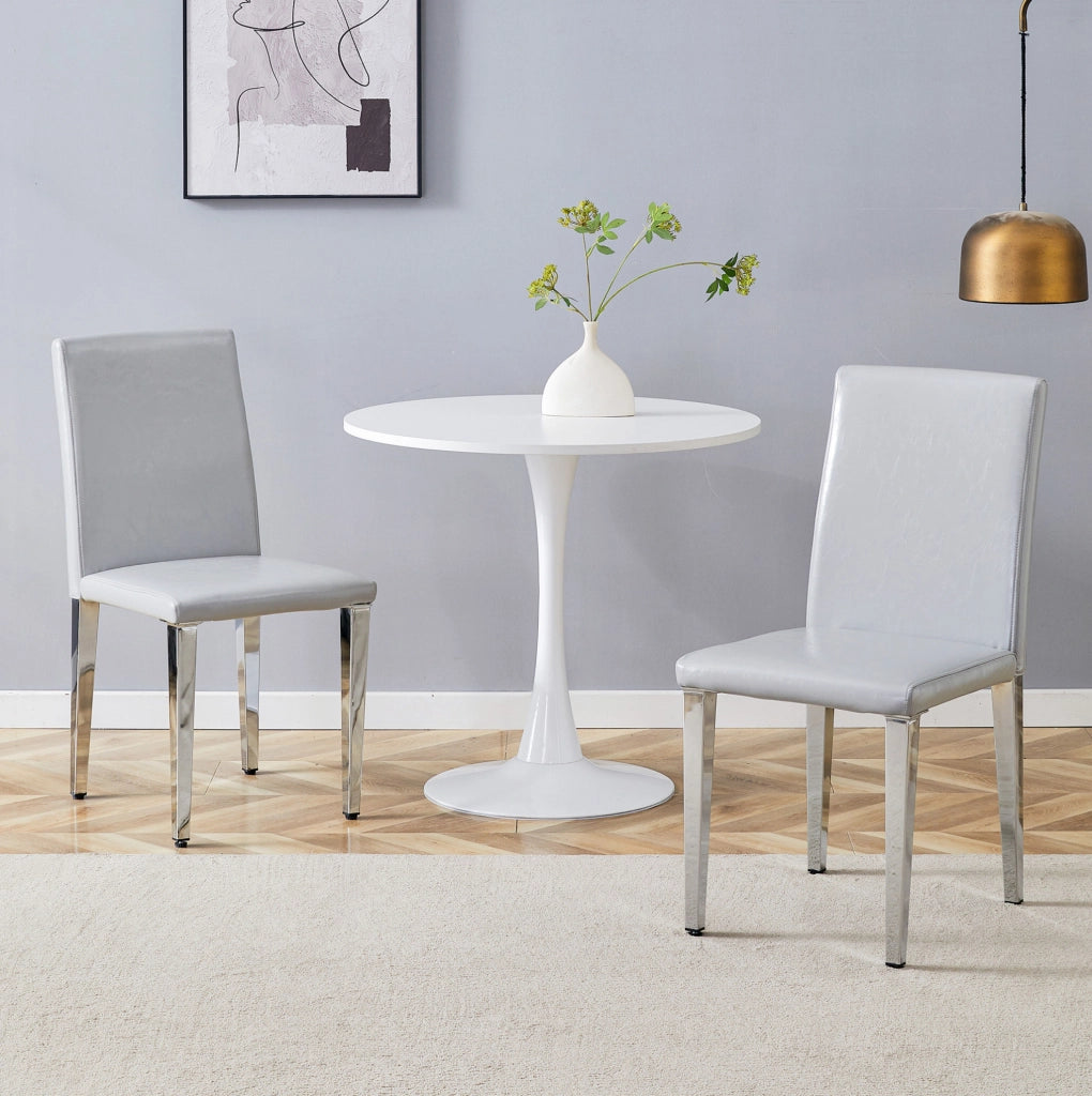SEDIA da pranzo moderna 90 cm grigio chiaro e argento Set da 2 pezzi
