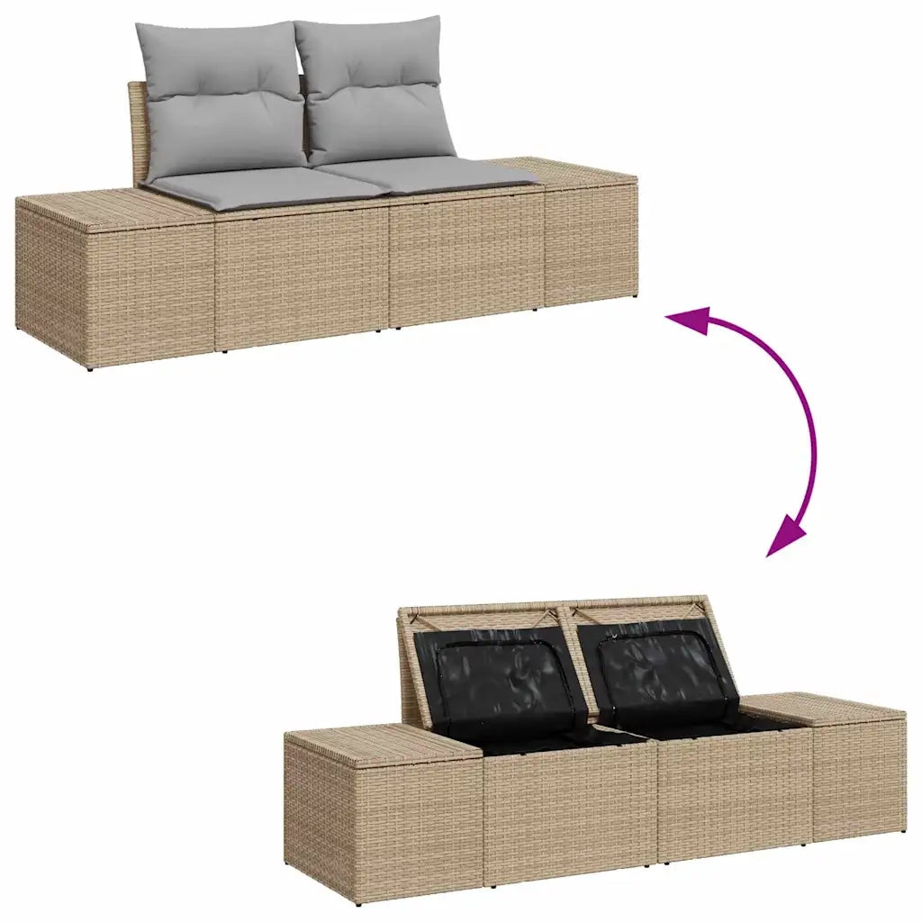 Set Divano da Giardino 5 pcs Beige e grigio polyrattan 3355599