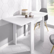 Tavolo allungabile Alamaro, Consolle estensibile multiposizione,Tavolo consolle ausiliare pieghevole, 79/134x67h79 cm, Bianco