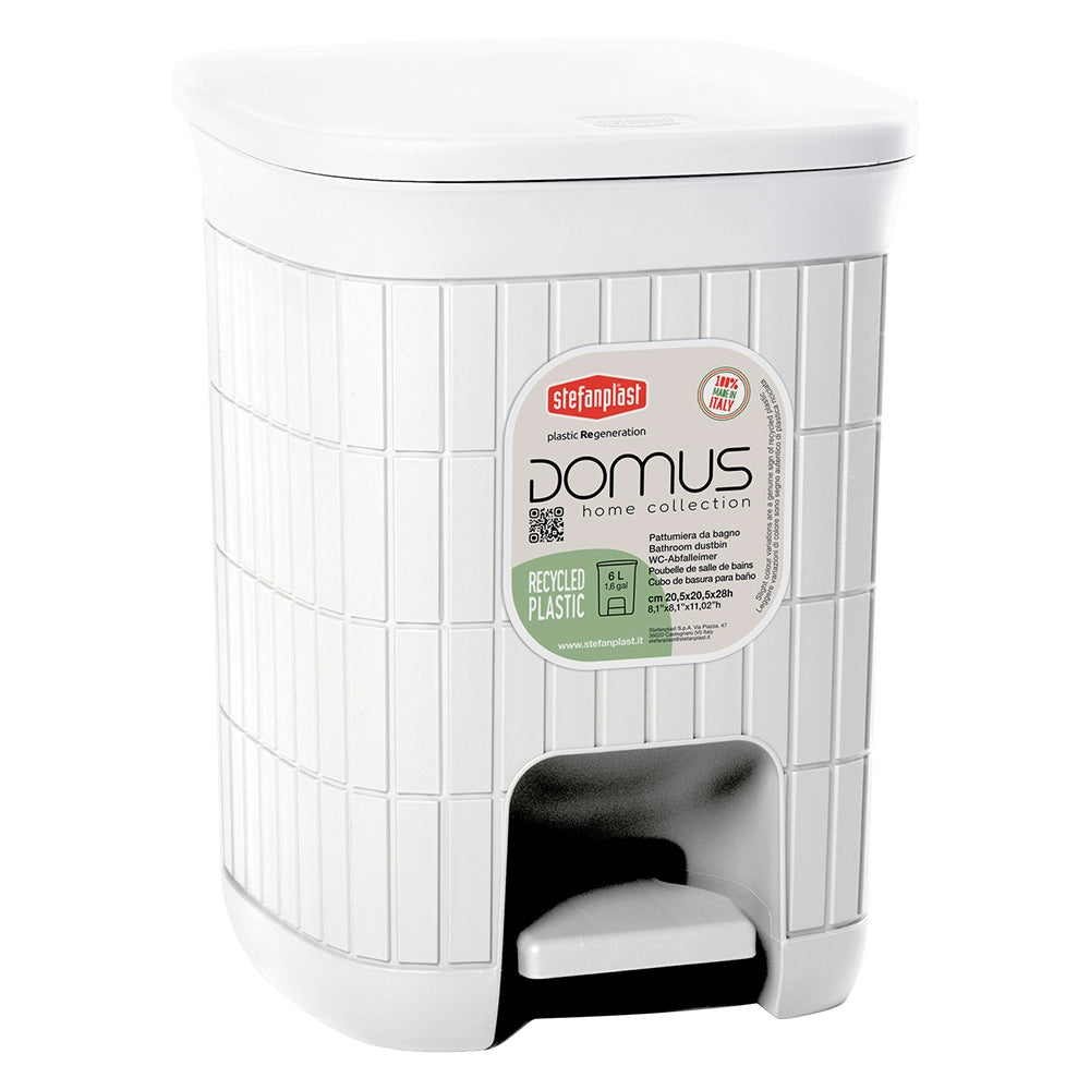 PATTUMIERA A PEDALE 'DOMUS' dust white  - STEFANPLAST