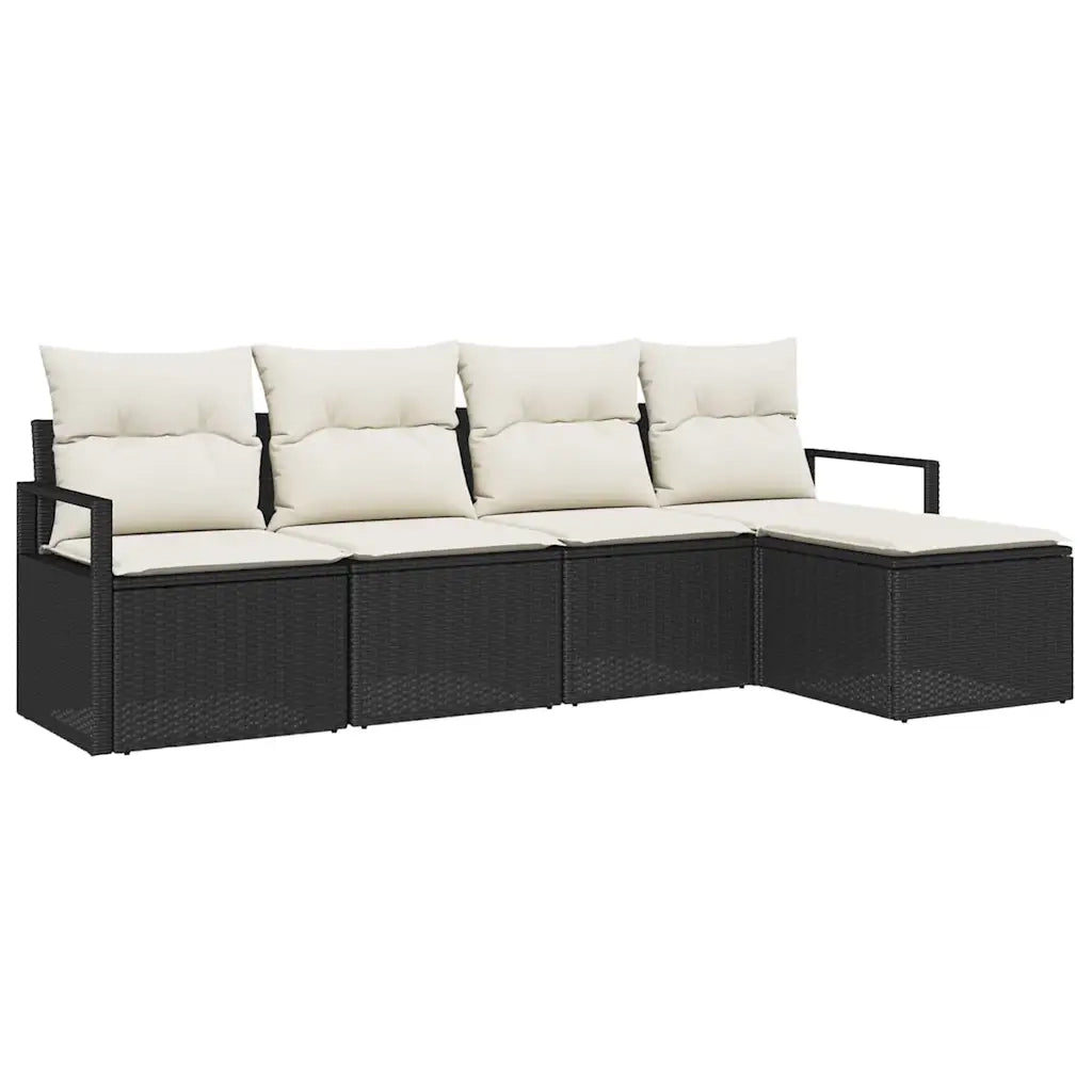 Set di divani 5 pz | Set Salotto da Giardino Nero polyrattan