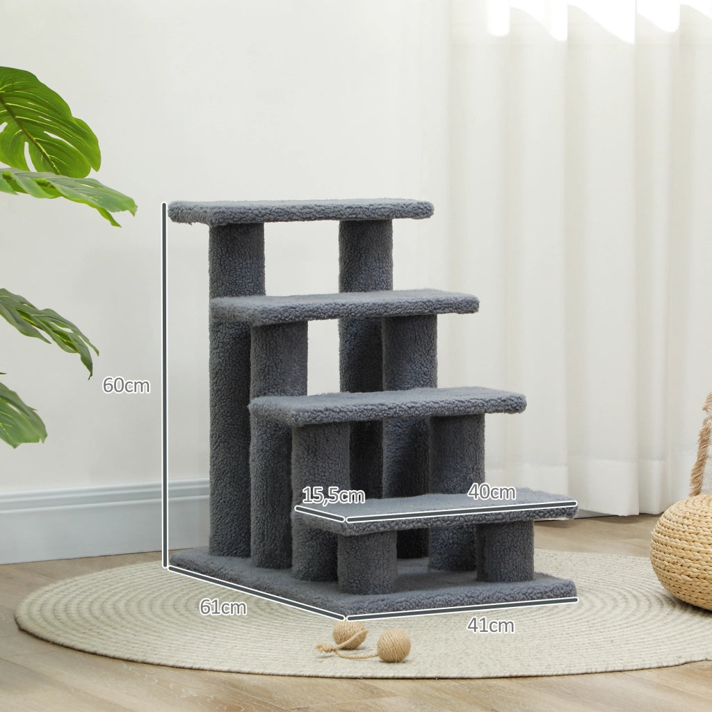 Scala per animali domestici con 4 gradini ¨C Minimal ¨C 61x41x60 cm grigio