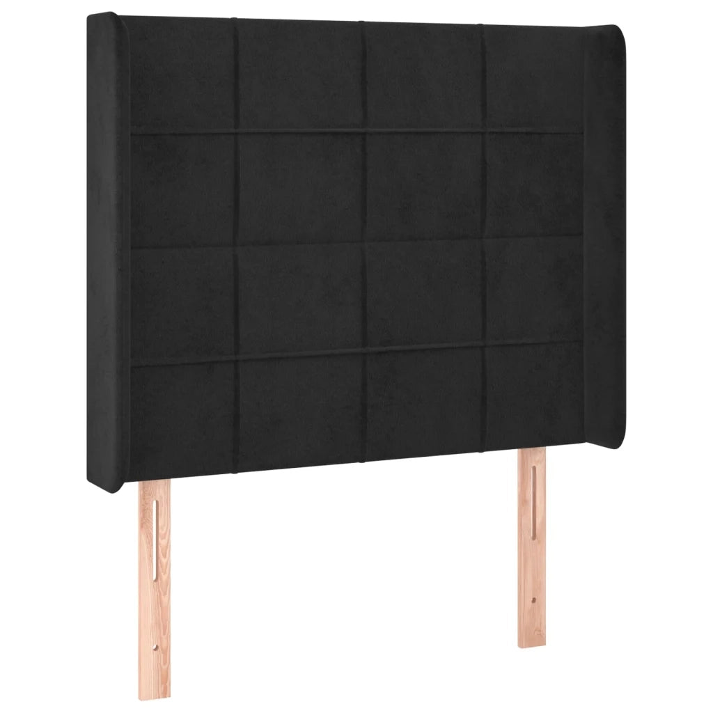 Testiera | Testata a LED nero 93x16x118/128 cm in Velluto