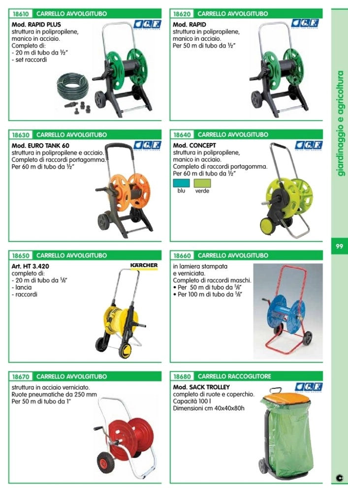 1pz carrello avvolgitubo gf 'concept' verde cod:ferx.92424