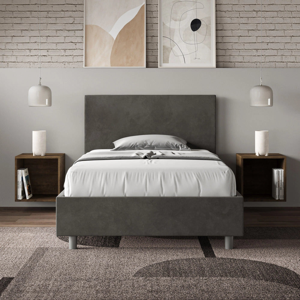 Letto 1 Piazza e Mezzo 110x190 cm Senza Rete Adele Grigio