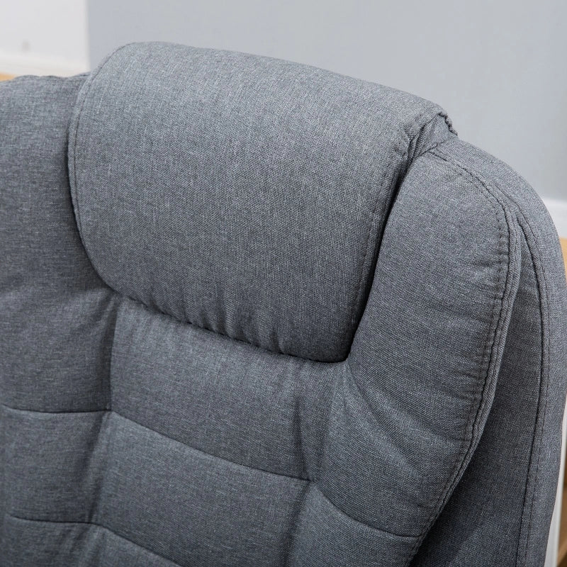 Sedia da Ufficio Poltrona Massaggiante Ergonomica con Funzione Riscaldante, Schienale Reclinabile, Poliestere Grigio Scuro 68 × 72 × 110-120 cm