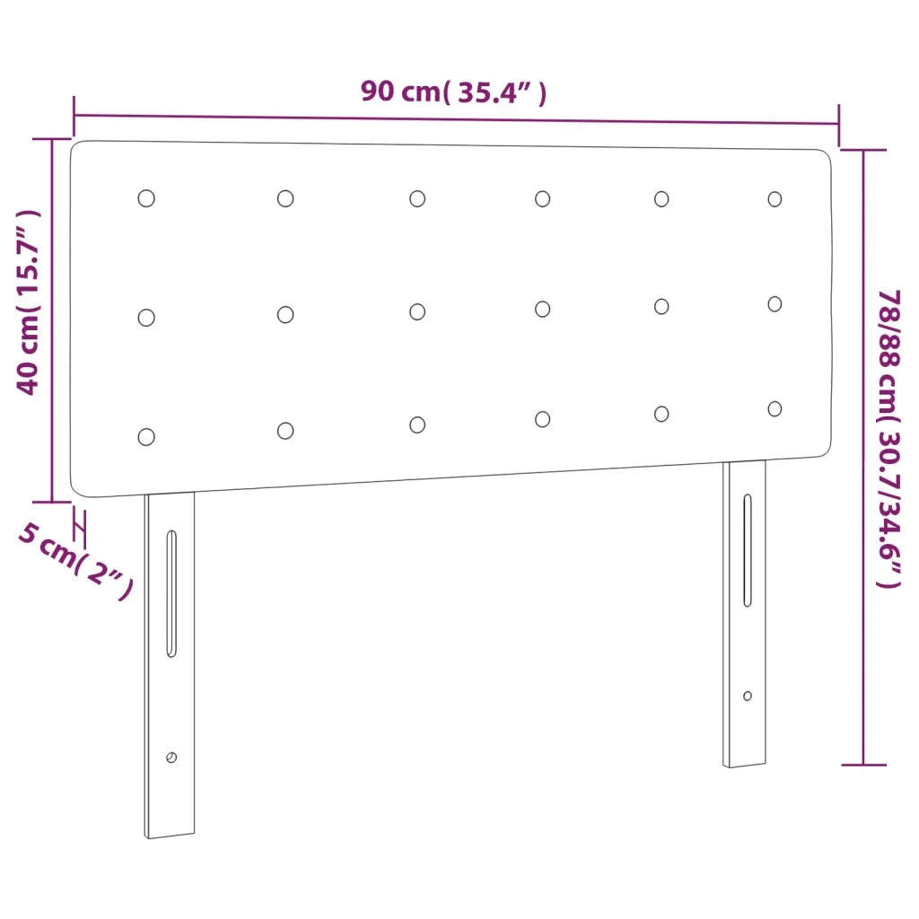 Testiera a LED-Testata con LED Nera 90x5x78/88 cm in Similpelle 376264