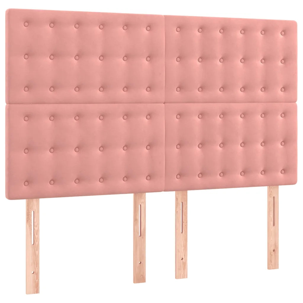 Testiera | Testata Rosa 144x5x118/128 cm Velluto