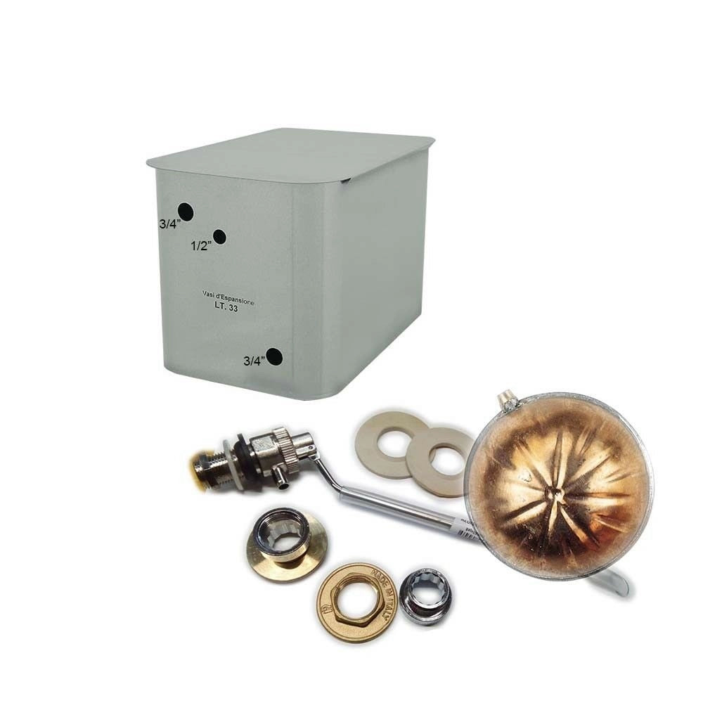 Vaso di espansione inox 33lt + kit montaggio vaso espansione