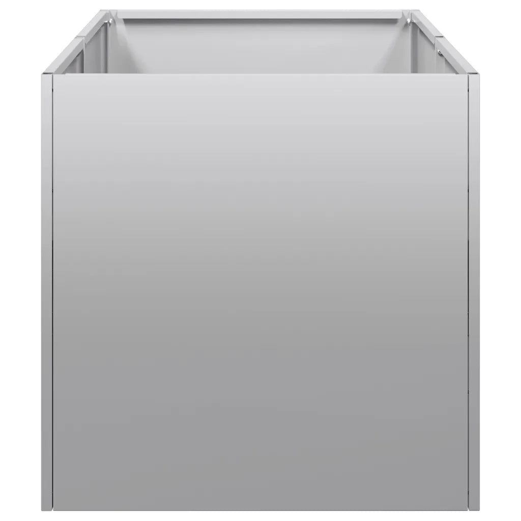 Fioriera moderna per giardino o balcone 40 x 80 x 40 cm con elegante fondo aperto realizzata in acciaio zincato 02_0051521
