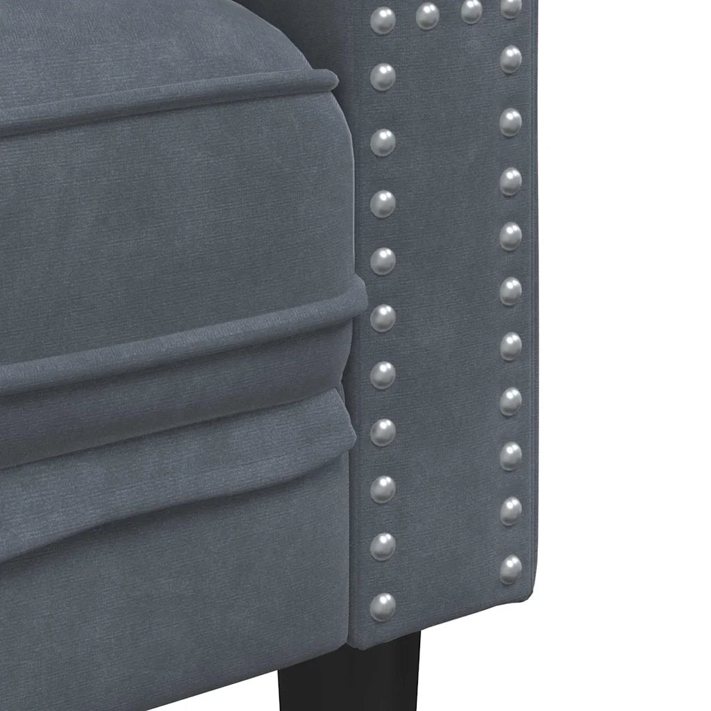 Divano per Soggiorno 2 pcs Grigio scuro 194 x 74,5 x 70,5 cm 3385865