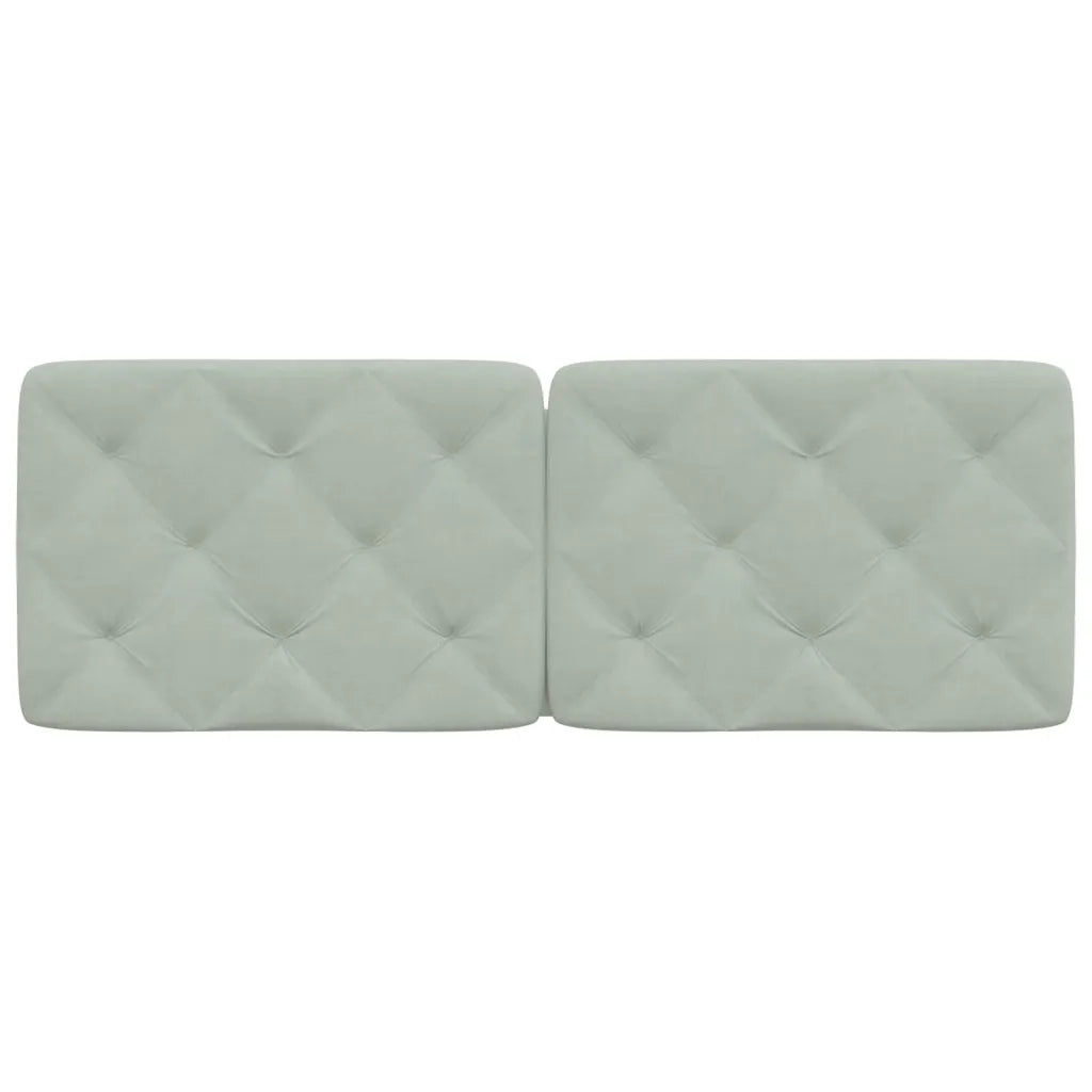 Coussin de tête de lit gris clair 120 cm velours