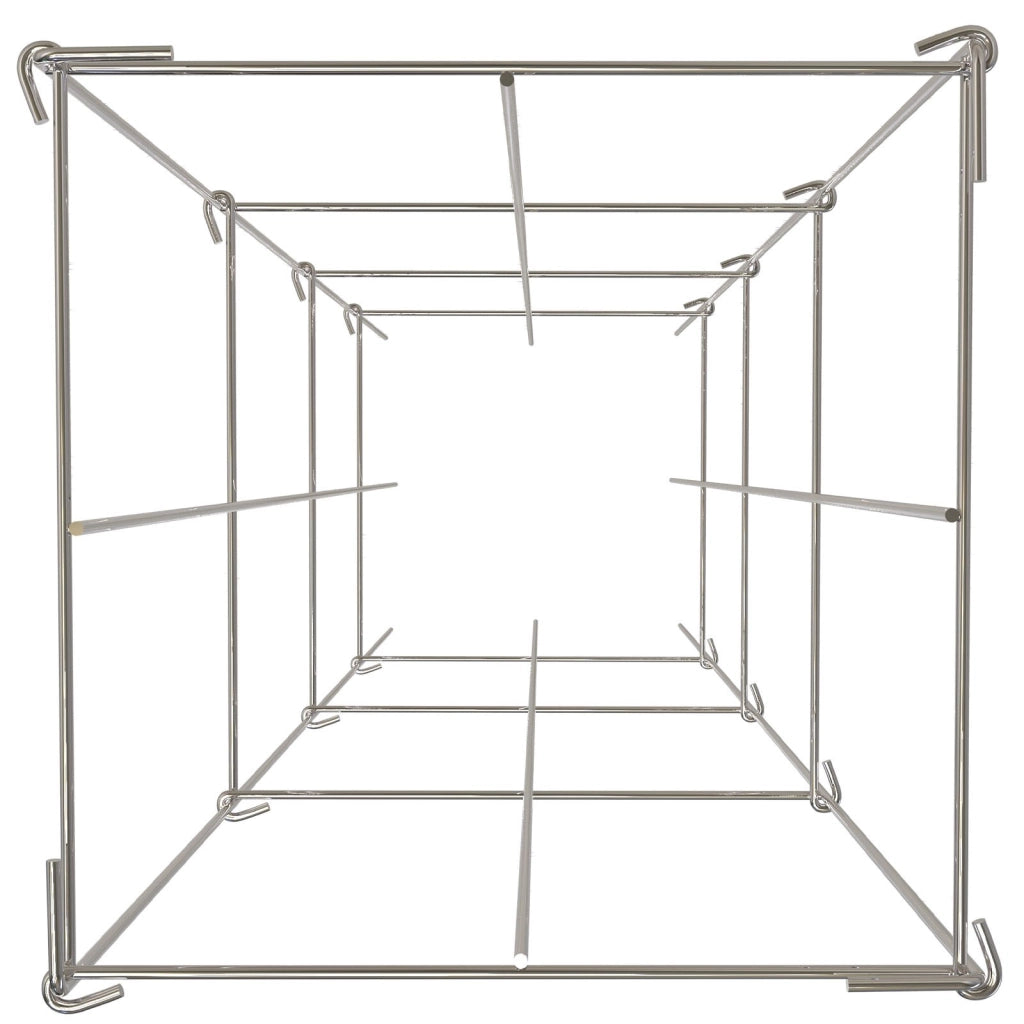 Set 5 Gabbie per Pomodori Quadrate in Acciaio 30x30x117 cm, Supporti per Piante Rampicanti e Fiori, Tralicci per Orto e Giardino