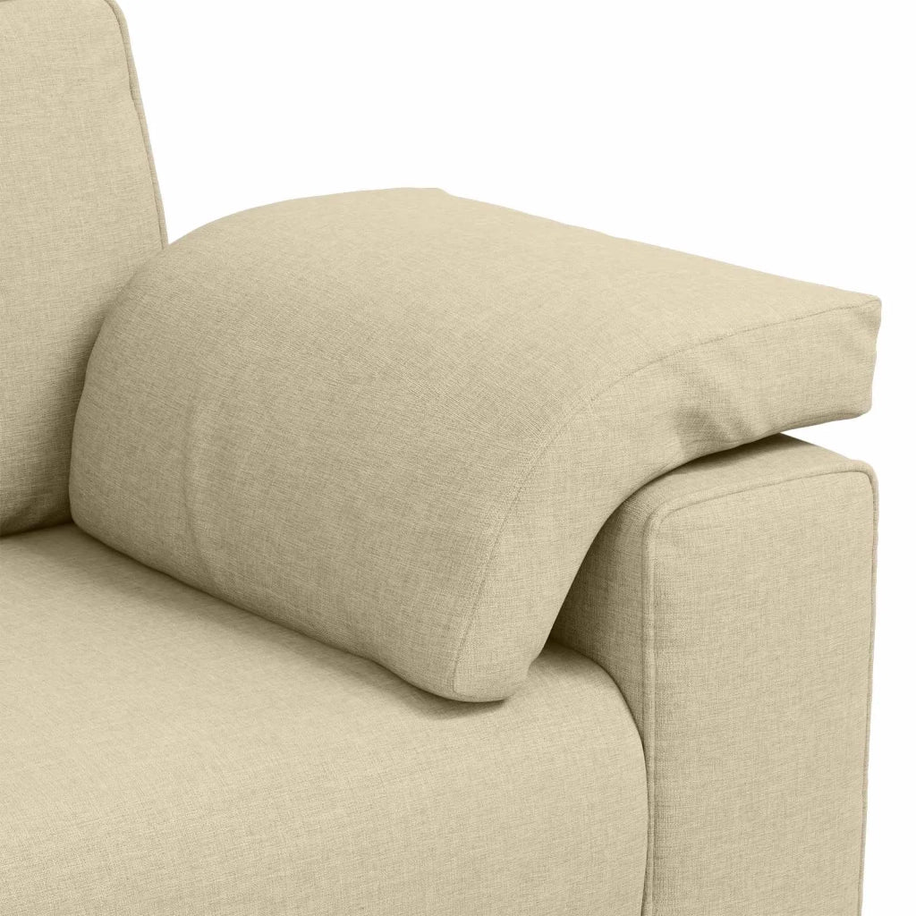 Divano 3 pcs Crema 219 x 80 x 82 cm Tessuto misto lino 3324665