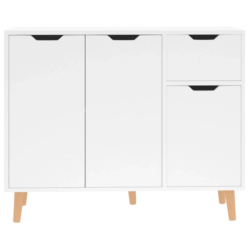 Credenza comò armadio mobile portaoggetti organizzador cucina soggiorno lucido 90 x 30 x 72 cm legno ingegnerizzato bianco 02_0030780