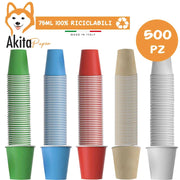 Akitaink 500 Bicchierini Caffe' Carta 75ml Compostabili