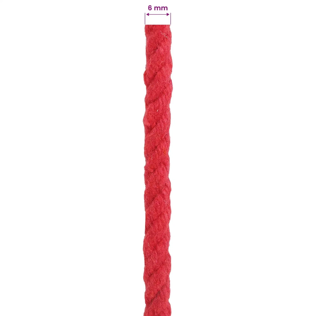 Corda di Cotone 6 mm 25 m Rosso 100% Cotone 42011897