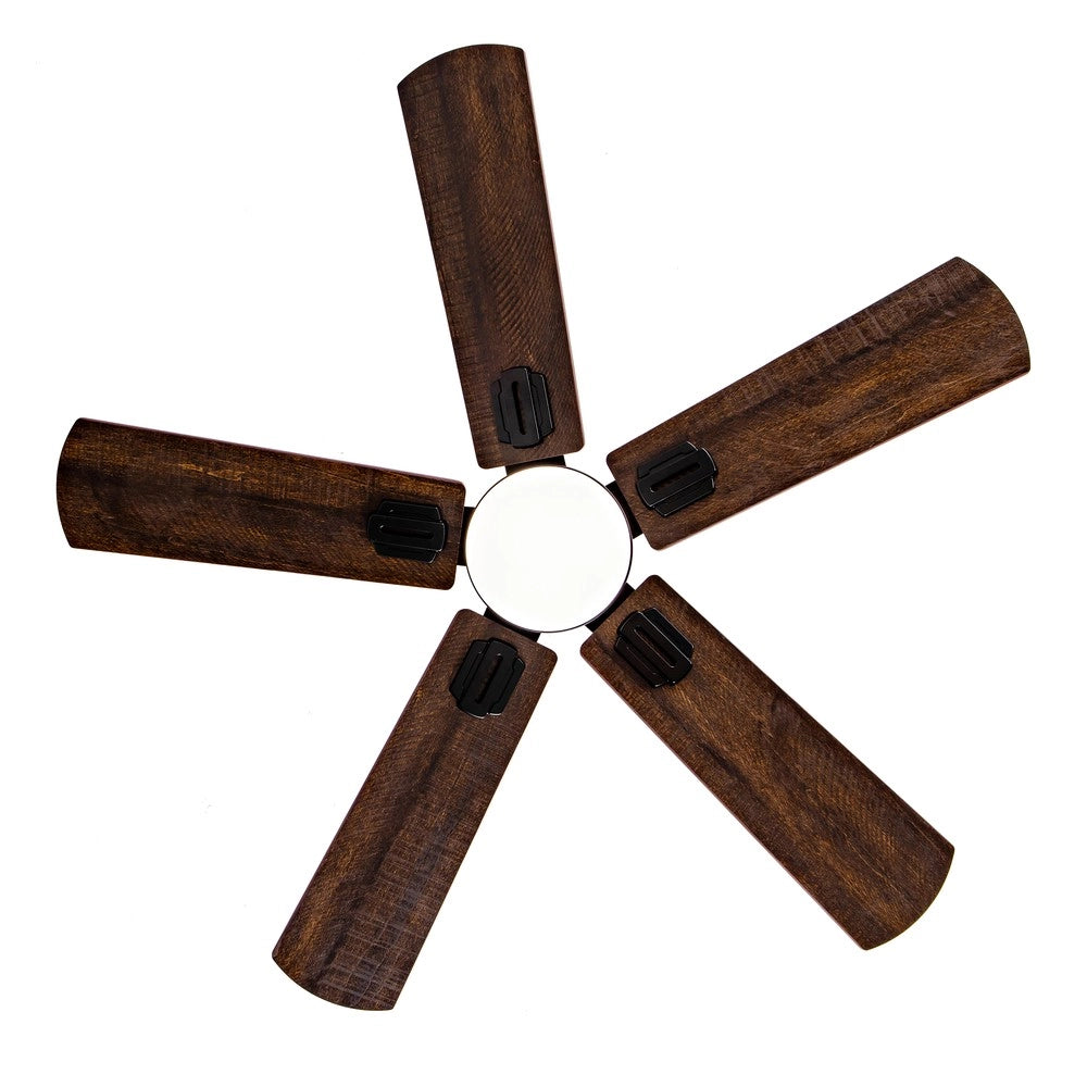 Ventilatore da soffitto con luce e telecomando ¨C Minimal ¨C nero 5 pale dimmerabile per esterno e interno