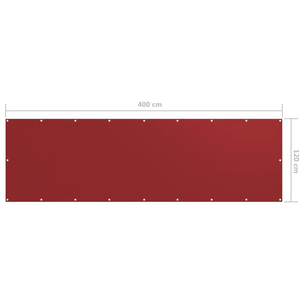 Schermo da balcone | Paravento Balcone Rosso 120x400 cm in Tessuto Oxford