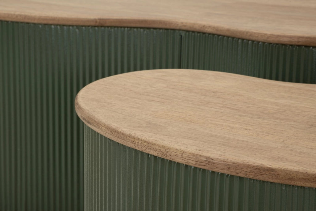 Tavolini da Caffè Frankfurt Coppia Verdi 87x53x32 cm in Gomma e Metallo