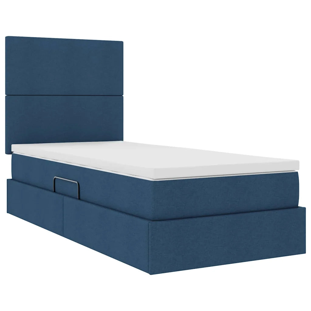 Letto con contenitore e LED con led Blu 100 x 200 cm Poliestere