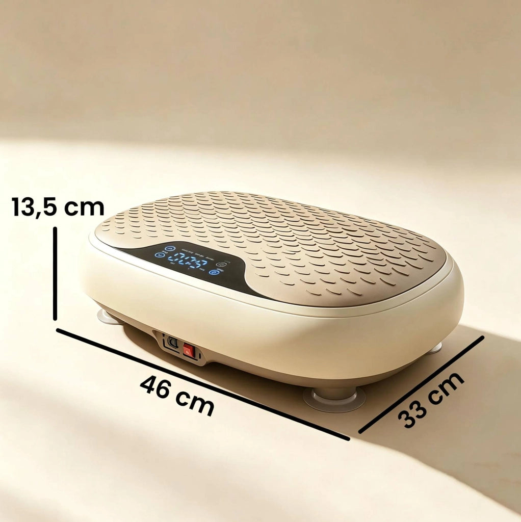 Piattaforma vibrante 46x33x13,5 cm beige in acciaio, telecomando