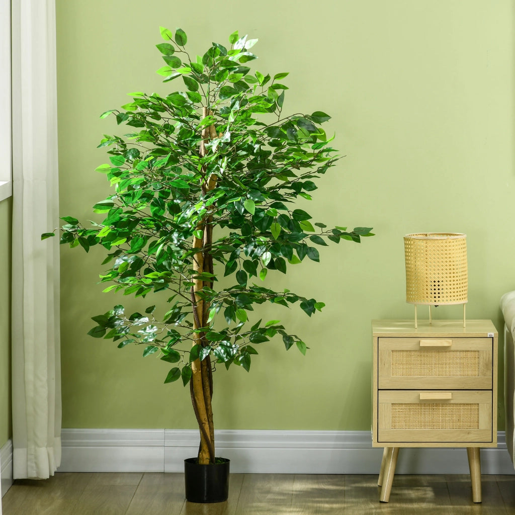 Ficus Artificiale 150cm ¨C Xylo ¨C Pianta Decorativa con Vaso