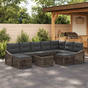 Set Divano da Giardino 10 pz Grigio polyrattan 3436196