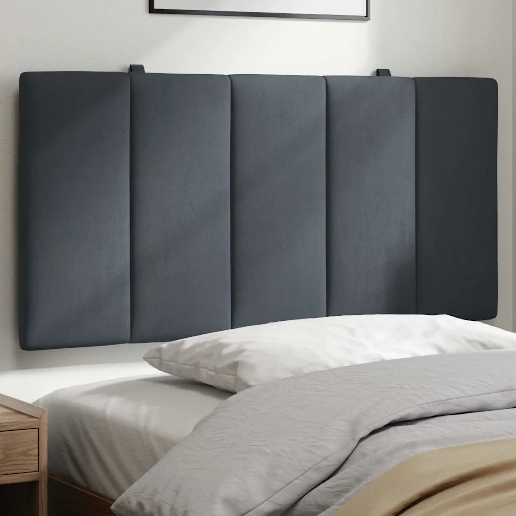 Coussin de tête de lit Hanko gris foncé 100 cm velours