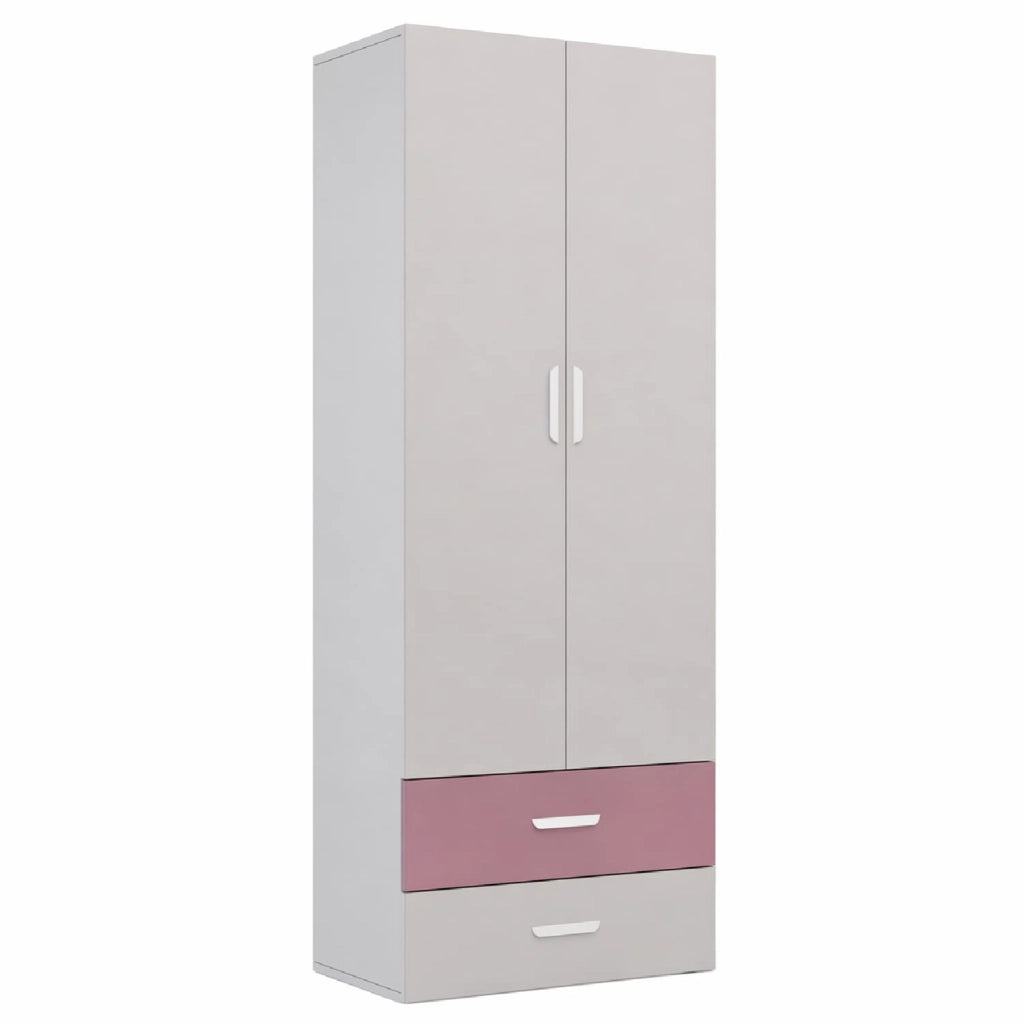 Cameretta Completa Con Letto A Scomparsa Scrivania Armadio Cassettiera Salvaspazio In Melaminico Per Camera Bambini Ragazzi Stanza Ospiti 133 X 208.5 X 45-216 Cm Cashmere E Rosa